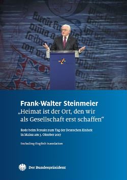 Bundespräsident Frank-Walter Steinmeier: "Heimat ist der Ort, den wir als Gesellschaft erst schaffen" (Abb. Titel)